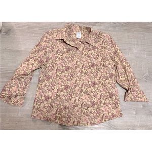 Brooks Brothers Pink and Brown Floral Button Down Shirt
